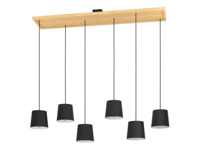 Suspension bois noir CAMARIOCA E27 6X40W