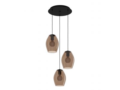 Suspension verre marron ESTANYS 1 E27 3X40W