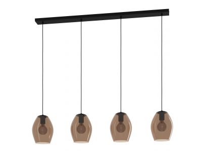 Suspension verre marron ESTANYS 1 E27 4X40W