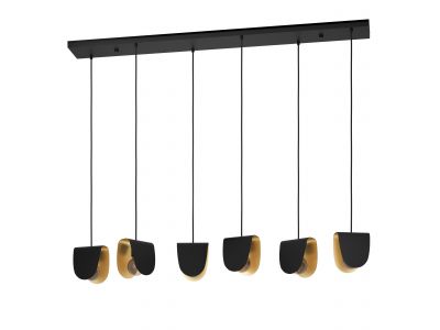 Suspension métal noir SERENARA E27 6X40W