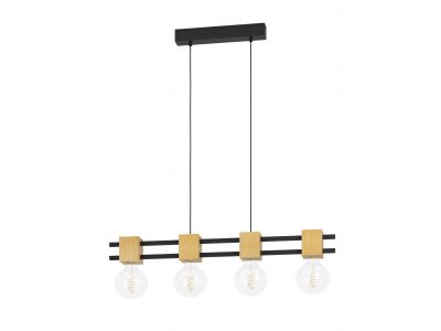 Suspension métal noir LEVANTARA E27 4X40W