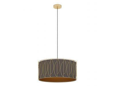 Suspension tissu marron COROJAL E27 1X40W