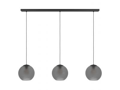 Suspension verre gris ARANGONA Barre 3 E27 3X40W