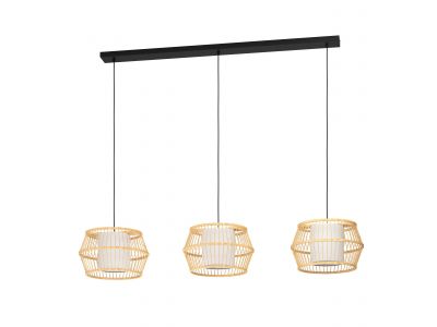 Suspension bois naturel MONTERROSO E27 3X40W