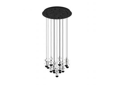 Suspension métal noir PIANOPOLI 2 LED INT 15X1,8W