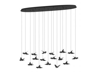 Suspension métal noir PARATEBUENO barre 17 LED INT 17X3W