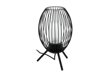 Lampe de table extérieure métal noir FUSIGNANO E27 1X28W