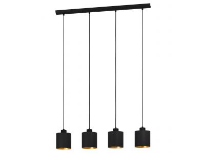 Suspension métal noir ZARAGOZA E27 4X28W