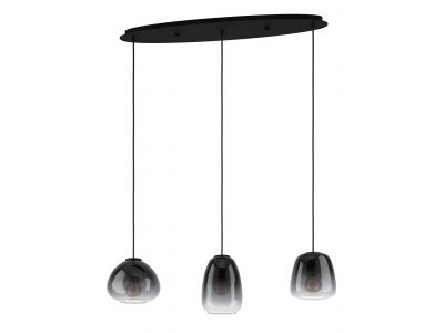 Suspension métal noir AGUILARES barre 3 E27 3X40W