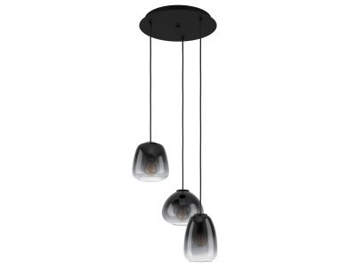 Suspension métal noir AGUILARES cascade 3  E27 3X40W