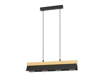 Suspension métal noir TARRAFO E27 4X40W