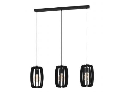 Suspension bois noir BAJAZZARA E27 3X40W