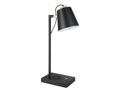 Lampe de bureau métal noir LACEY-QI LED INT 2X5,5W