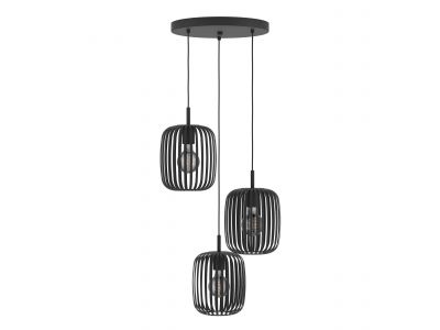 Suspension métal noir ROMAZZINA E27 3X40W