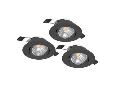 Spot à encastrer métal noir SALICETO LED INT 3X6W