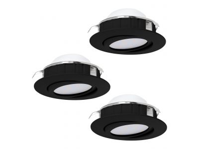 Spot à encastrer métal noir PINEDA LED INT 3X5,5W