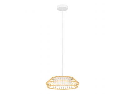 Suspension dimmable LED YUKU-Z en bois naturel D46,5cm