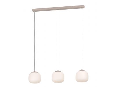 Suspension verre taupe COMINIO E27 3X40W