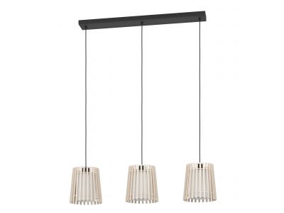 Suspension bois naturel FATTORIA E27 3X25W