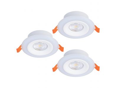 Spot à encastrer plastique blanc CALONGE RGB X3 LED INT 3X3,8W