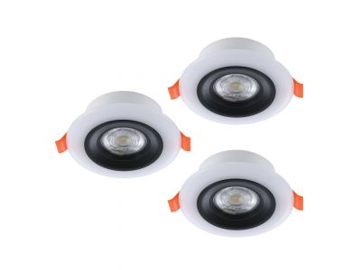 Spot à encastrer plastique blanc/noir CALONGE RGB LED INT 3X3,8W