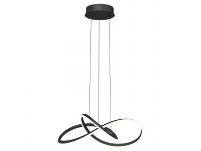 Suspension LED dimmable système monte et baisse LINDAOLA noir Ø83cm