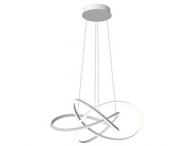 Suspension LED dimmable système monte et baisse CEGLIE blanc Ø83cm