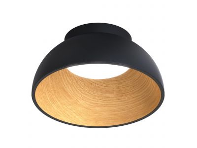 Plafonnier LED dimmable TABLADILLO noir/bois Ø35cm