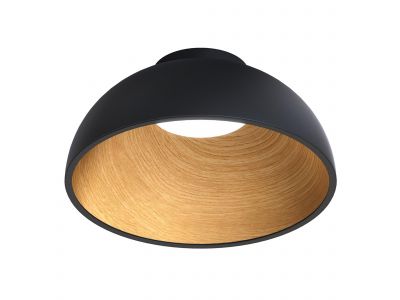 Plafonnier LED dimmable TABLADILLO noir/bois Ø50cm