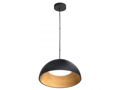 Suspension LED dimmable TABLADILLO noir/ bois  Ø50cm