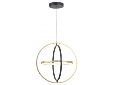 Suspension LED dimmable WOF noir/doré Ø50cm