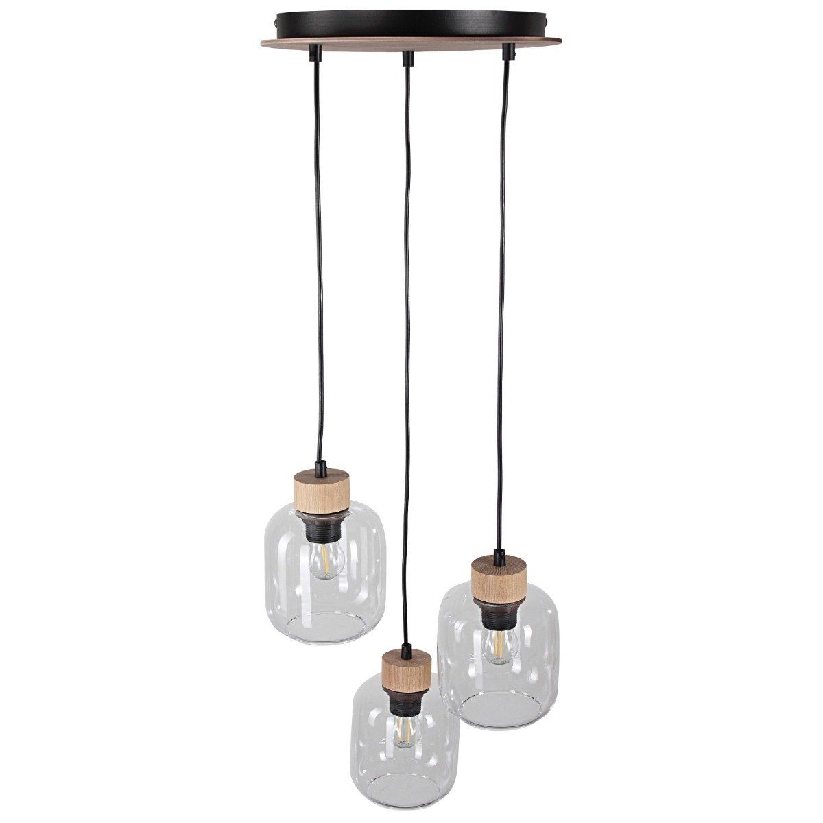 Suspension Cascade Cubus Wood En Bois Naturel Et Verre Transparent G Keria Et Laurie Lumi Re