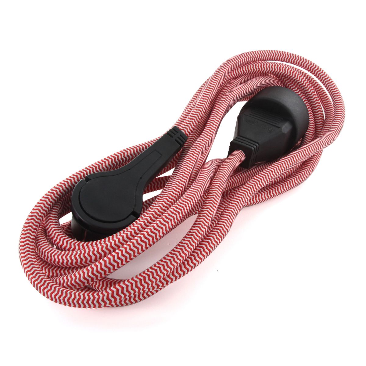 Rallonge électrique WOOP en PVC noir et cordon textile rouge - Keria et  Laurie Lumière