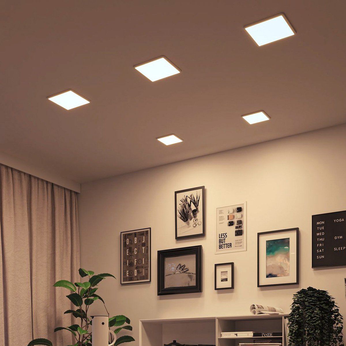 Encastré de plafond LED BASIC carré blanc (8W) 