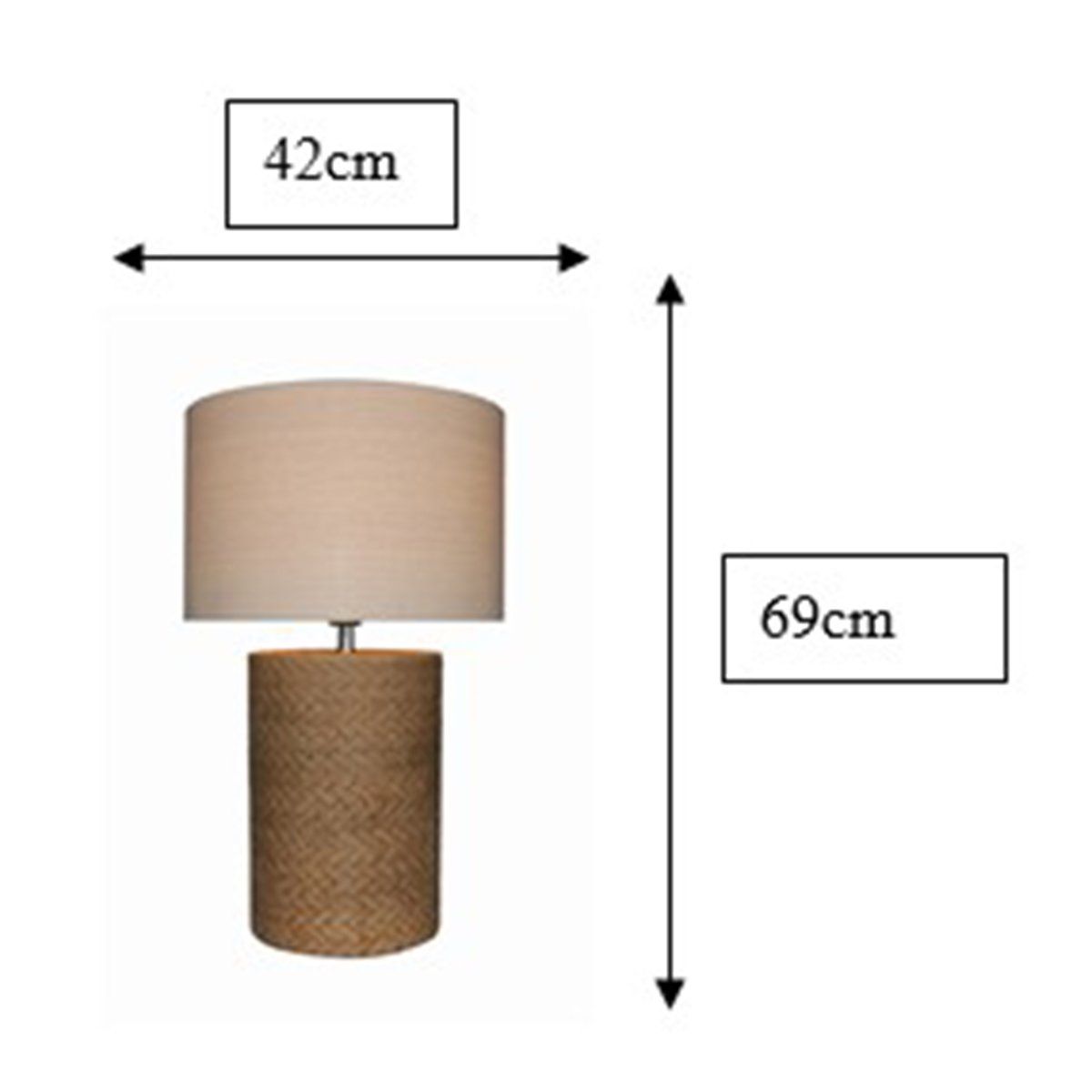 Lampe à poser 42x42x70 cm en coton et béton