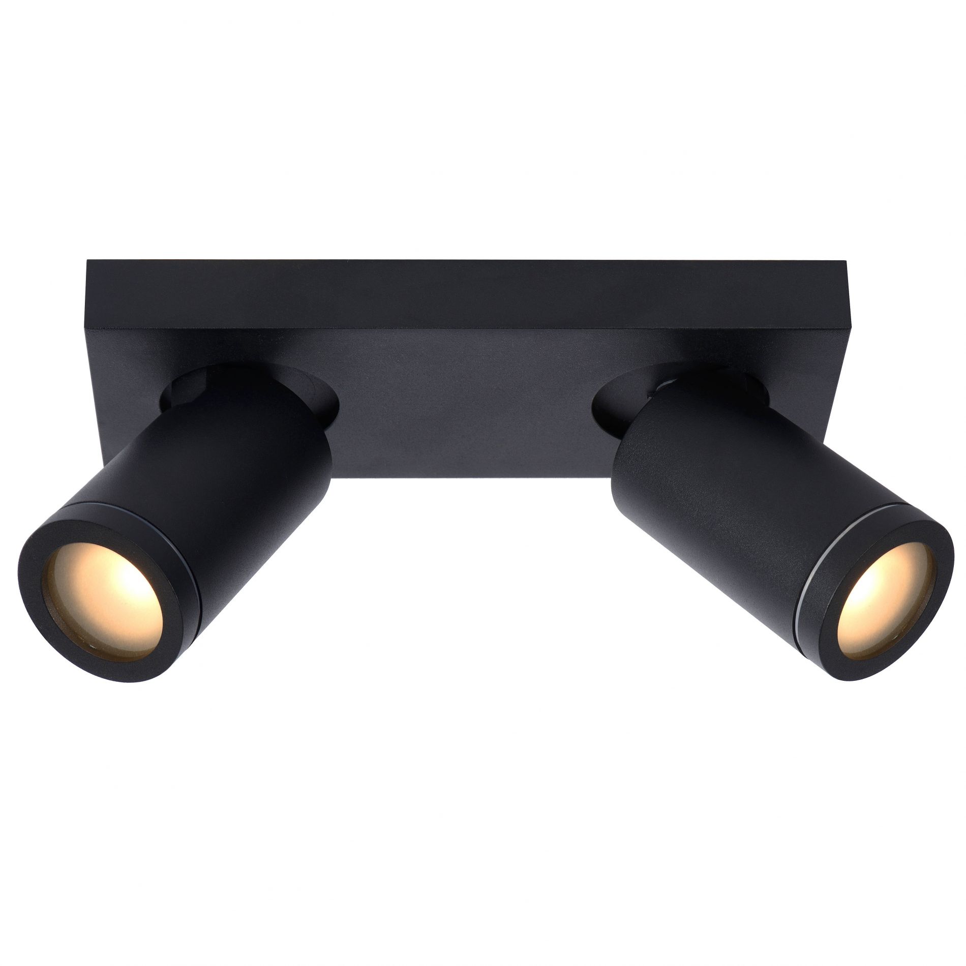 Spot plafond LED GU10 orientable noir - Double pour 2 spots LED GU10