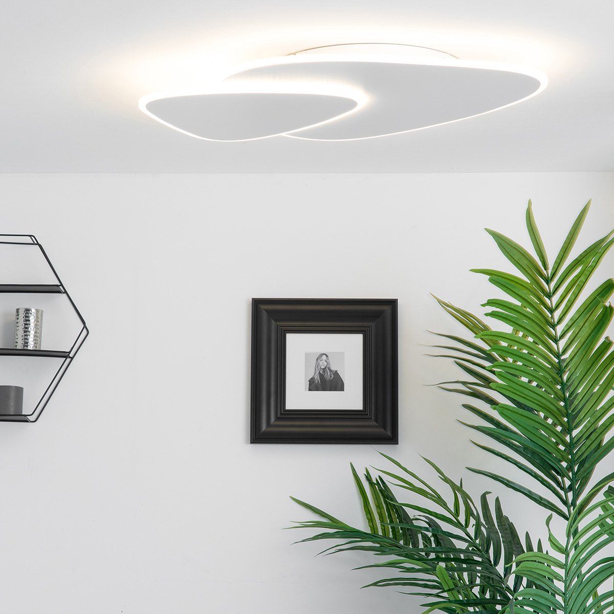 Plafonnier LED VALAN en métal blanc