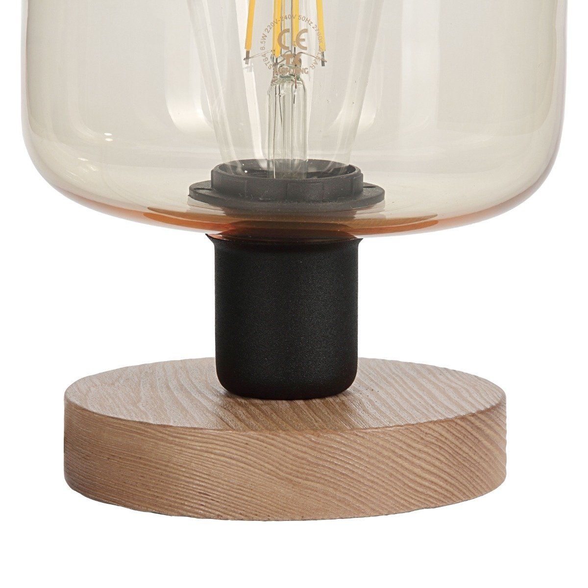 Lampe à poser design led conique avec boule en verre