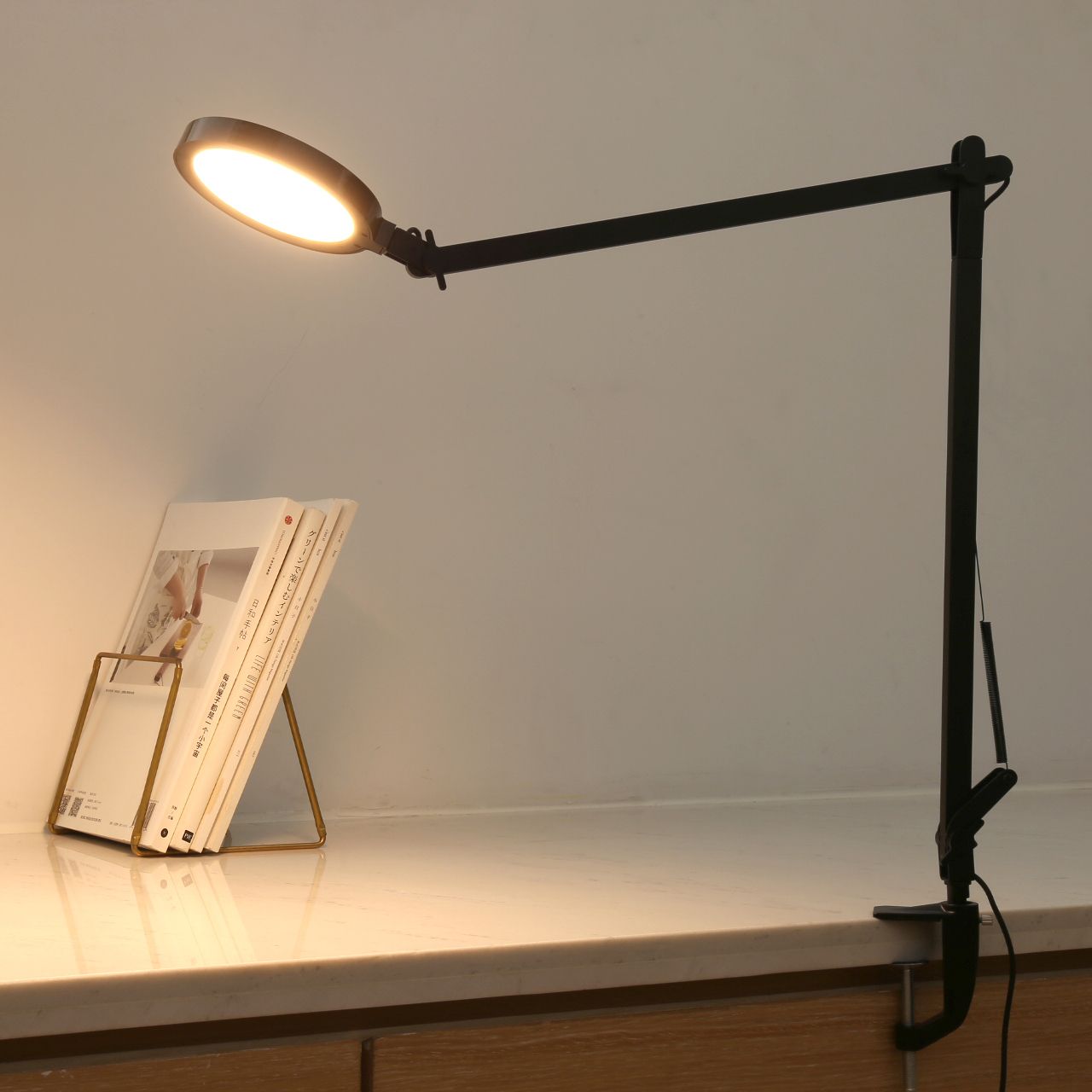 Lampe de bureau LED PURE GEMIN en métal argent - Keria et Laurie Lumière