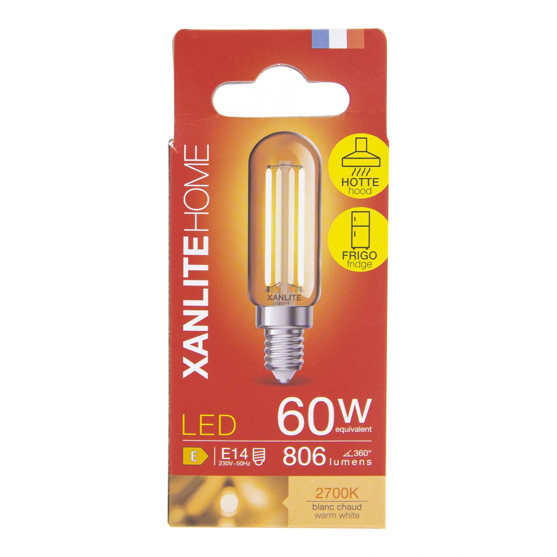 Ampoule LED filament E14 C35 Homday lumière chaude 470lms x2