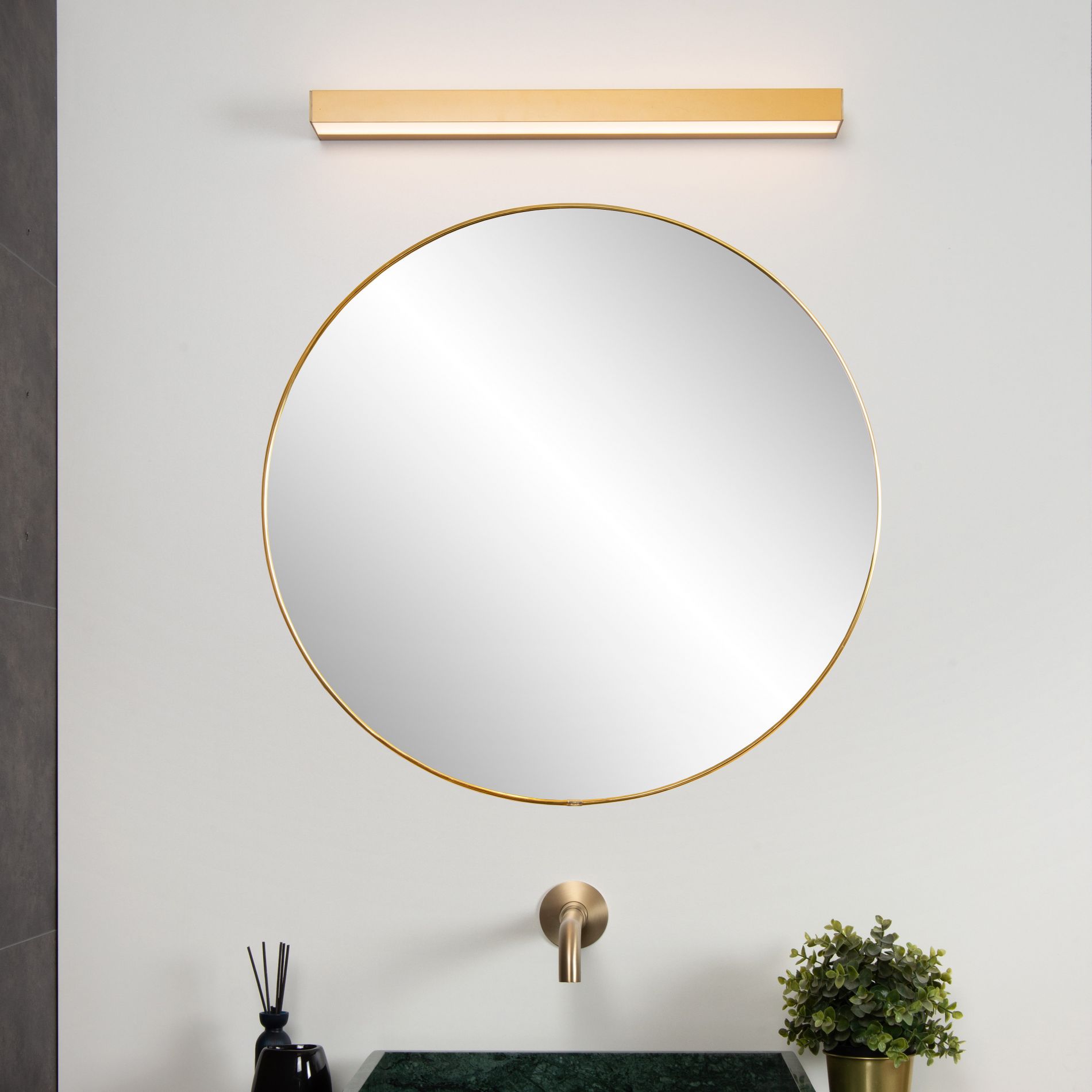 Lampe Miroir Salle de Bain Doré, Applique Miroir LED Moderne avec