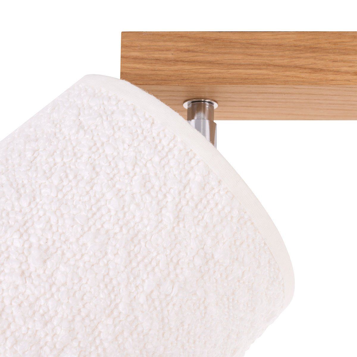 Spot double BOUCLE en bois de chêne et tissu blanc