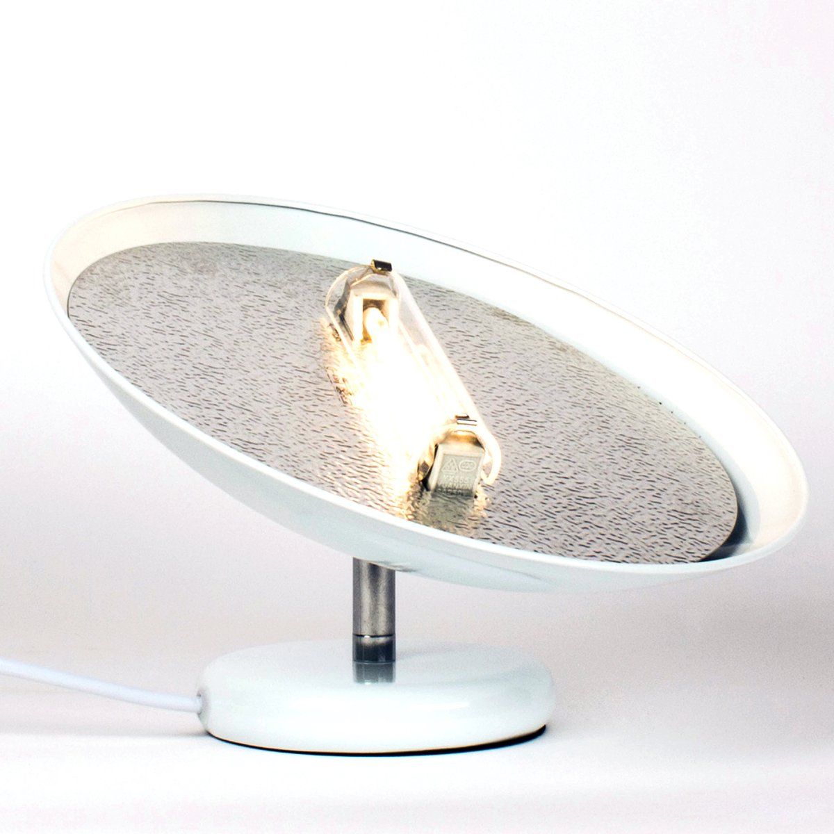 Lampe orientable à variateur VASQUE blanche en métal