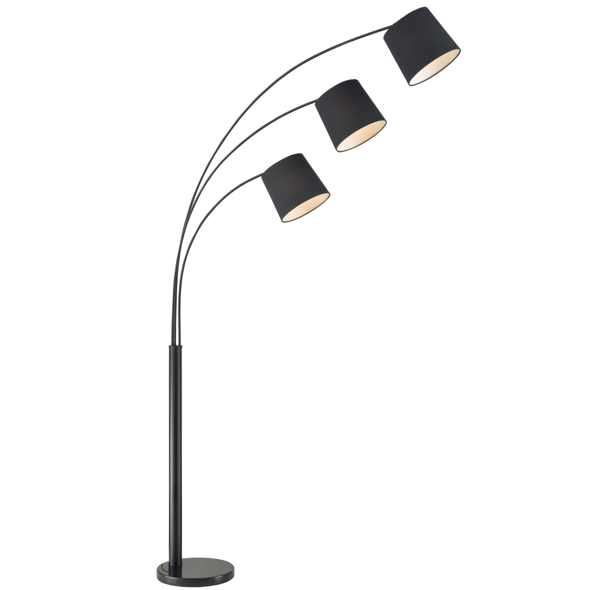 Lampadaire LED lampe de salon lampadaire design, interrupteur au pied,  métal noir, 1080lm 28W 3000K, H