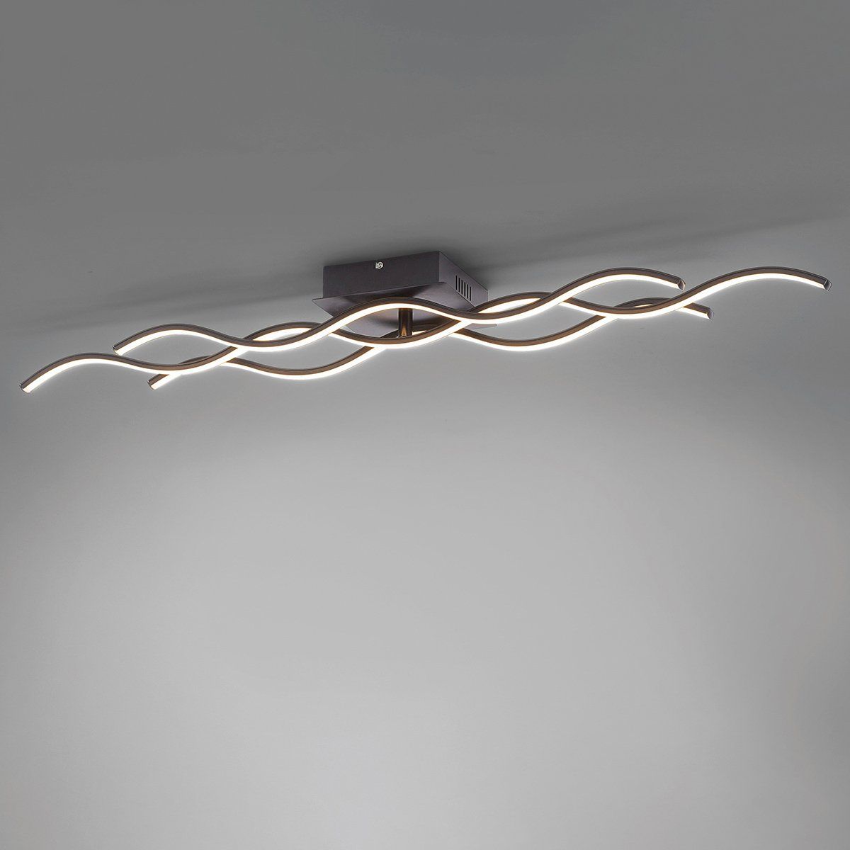 Plafonnier LED LINE noir en métal Paul Neuhaus - Keria et Laurie Lumière