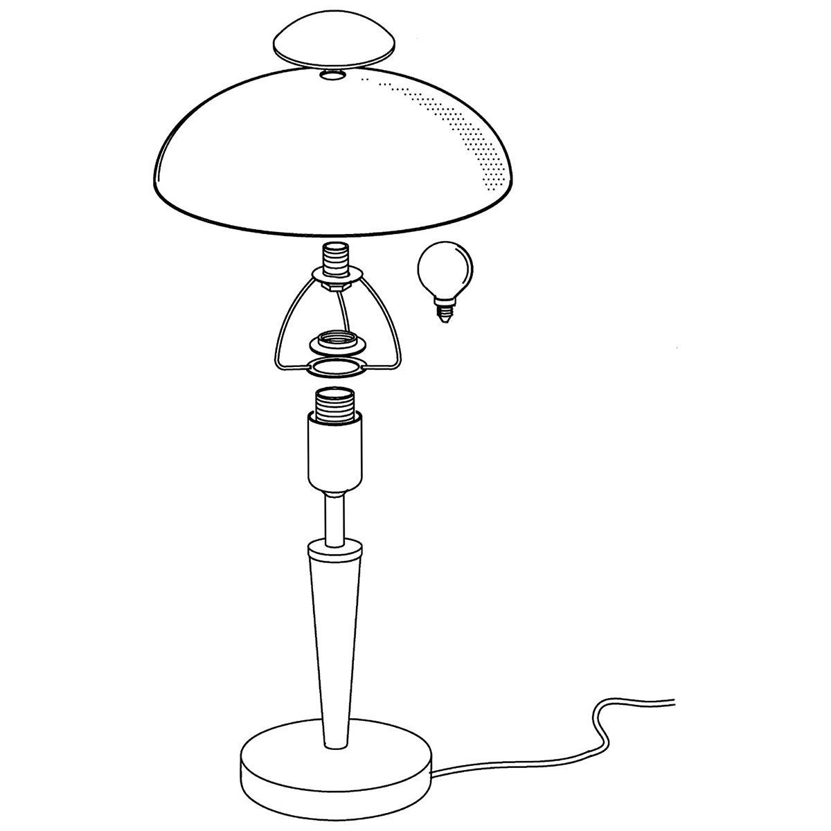 Lampe à variateur tactile Led JAP blanche en nickel satiné - Keria