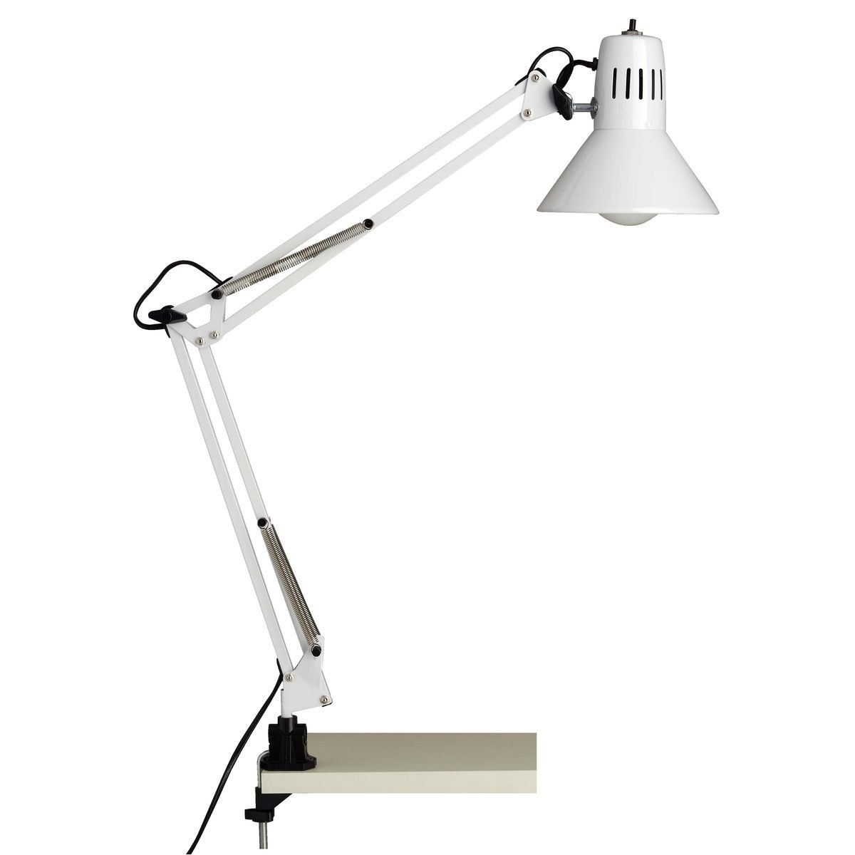 Lampe de bureau LED flexible POST blanche en métal et PVC - Keria et Laurie  Lumière