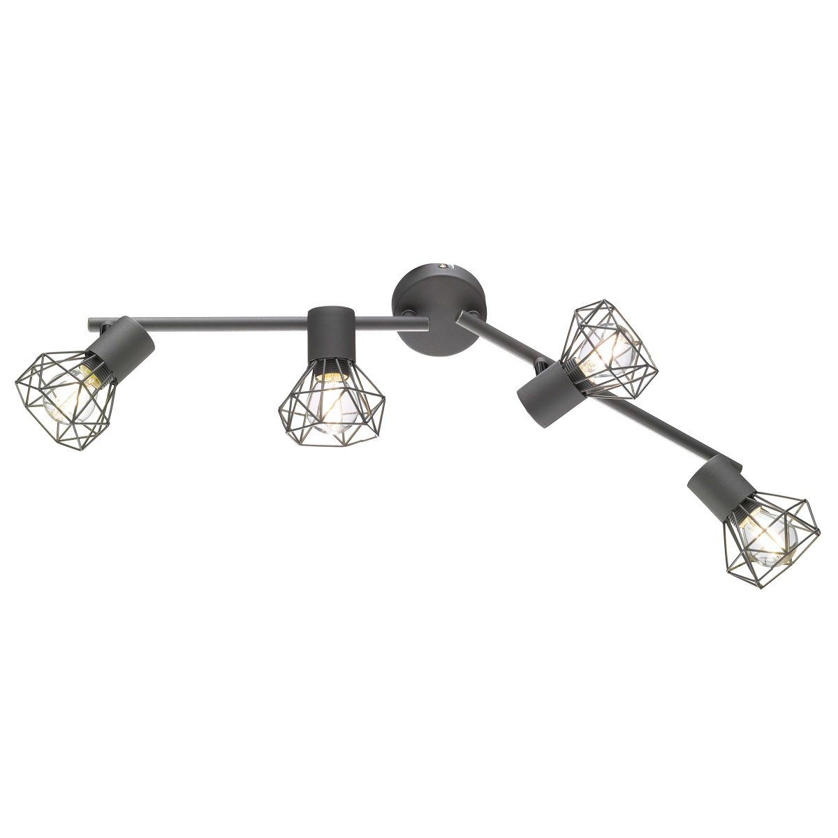 Plafonnier LED 4 Spots Orientables, 4 X 6W Ampoule GU10, Blanc