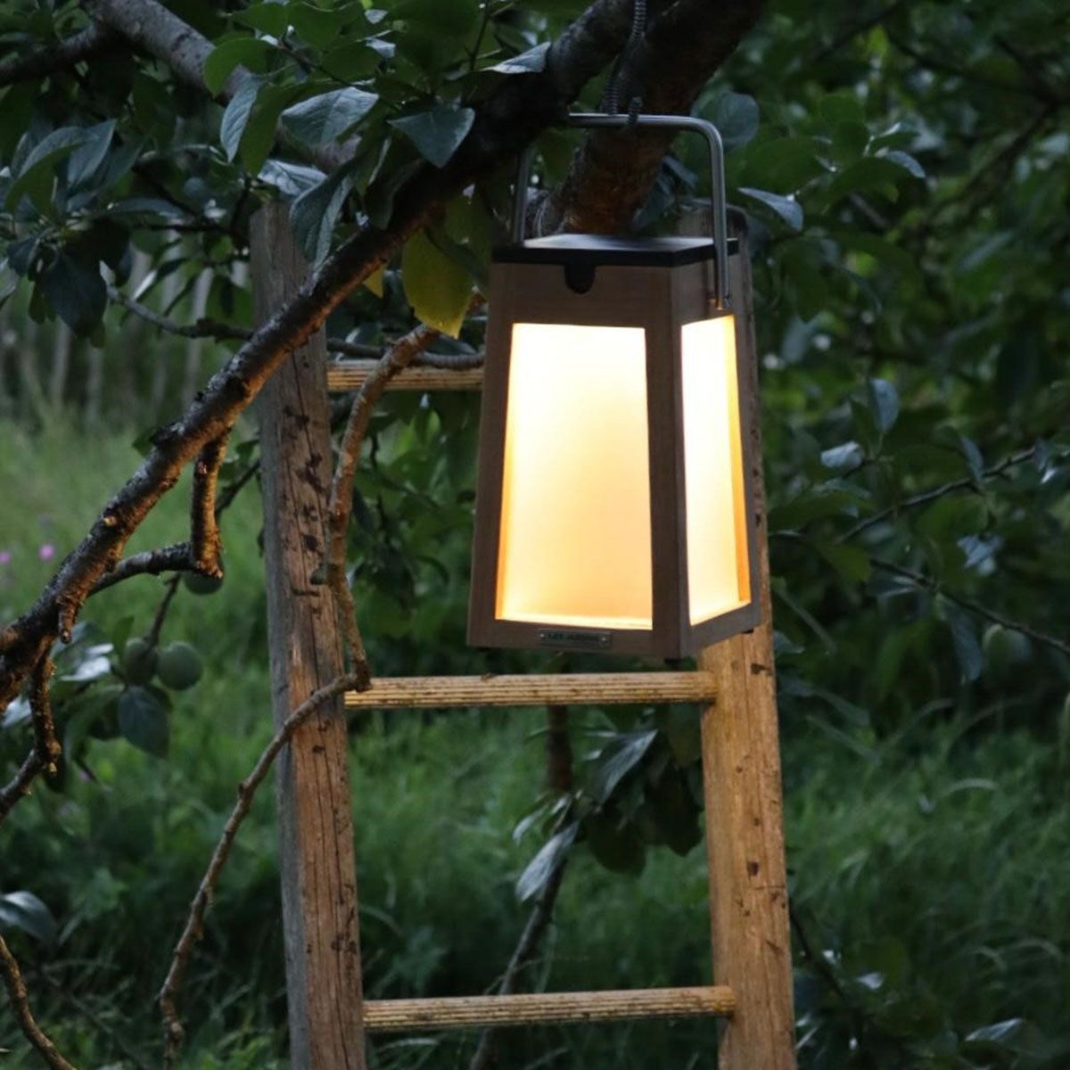 Lanterne solaire extérieur LED TINK en teck couleur bois - Keria et Laurie  Lumière