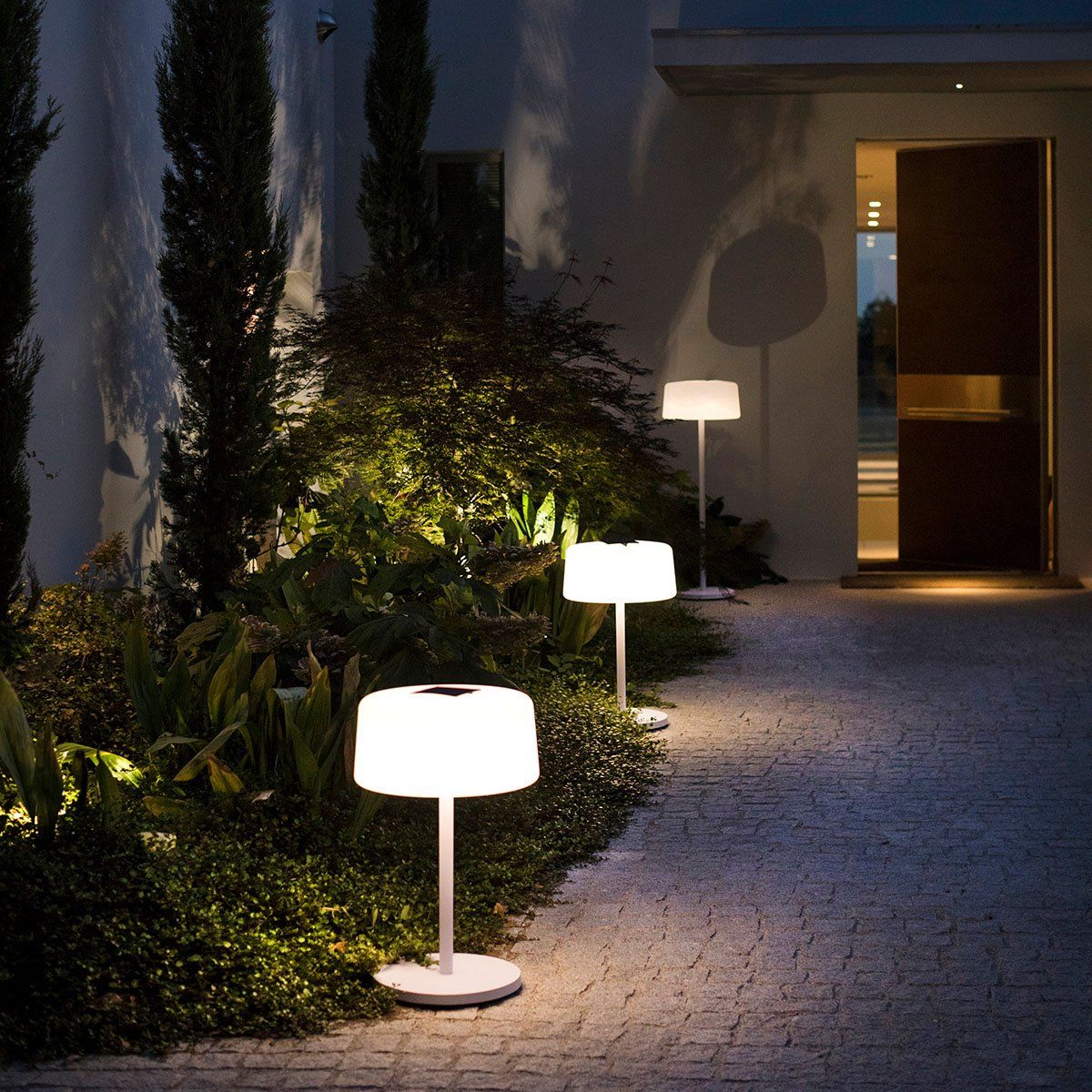LED lampe solaire plug anthracite jardin façon décor meurt coupe pique sol  luminaire extérieur